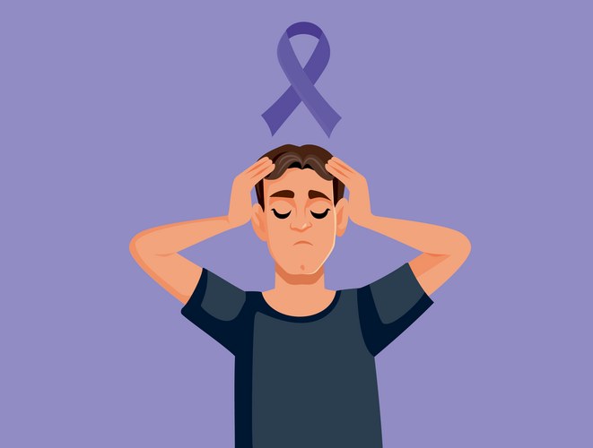 Man suffering from epilepsy symptoms Vector Image