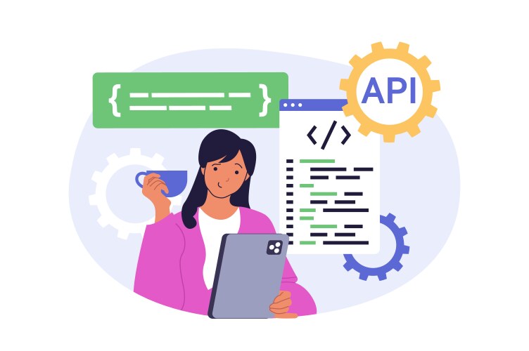 Programming concept in modern flat design for web vector image