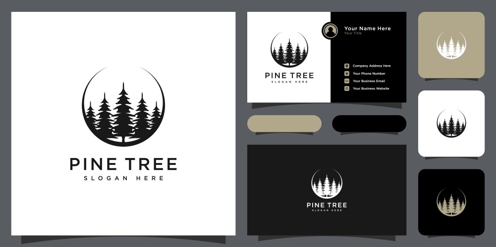 Campfire Pine Forest Logo Royalty Free Vector Image