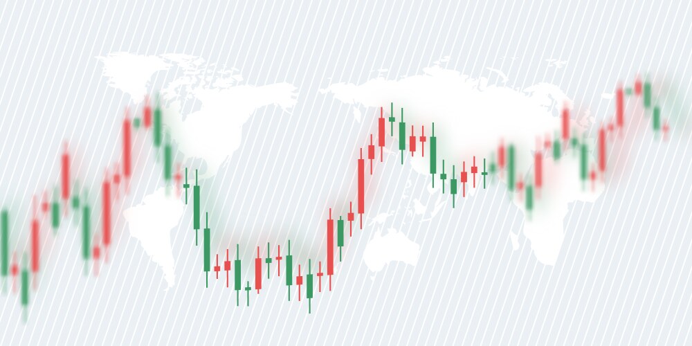 Green and red candle trade japanese candlestick vector image