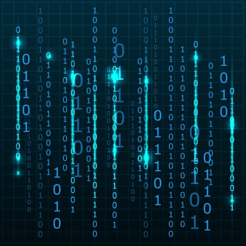Random numbers code screen listing table cyphe Vector Image