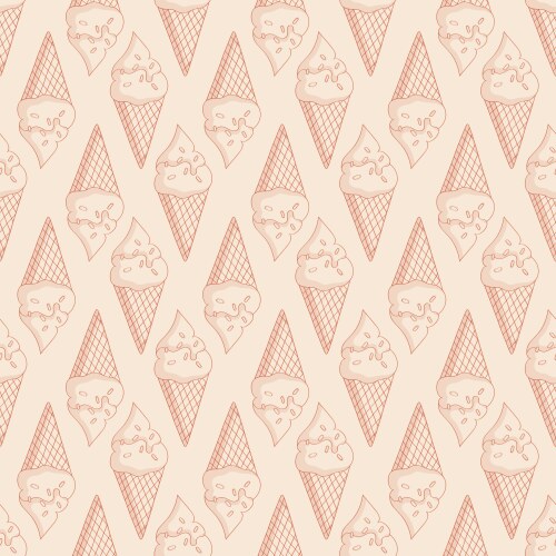 Wafer seamless pattern background ice cream cone Vector Image