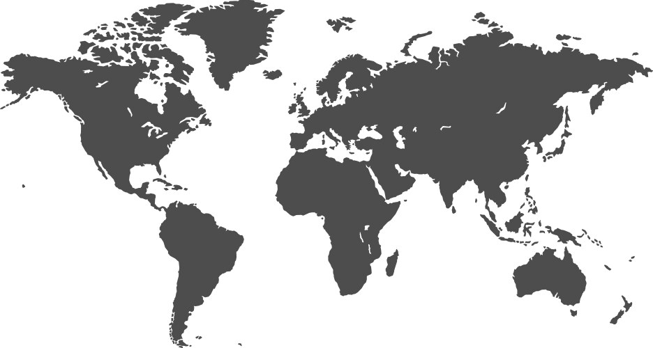 World Map - Gray Outline Vector Image
