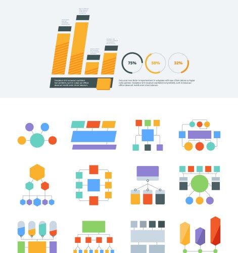 Flowchart scheme big algorithm infographic Vector Image