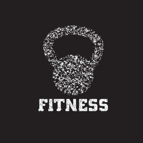 Grunge kettlebell design template Vector Image