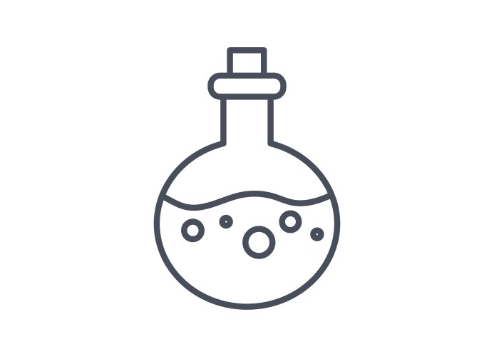 Laboratory Flask with Bubbling Liquid – Royalty-Free Vector | VectorStock