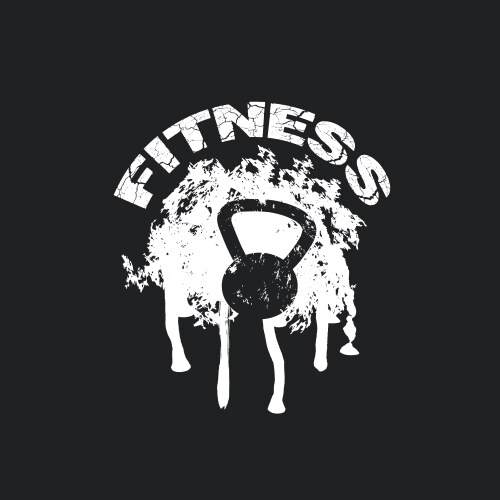 Grunge kettlebell design template Vector Image