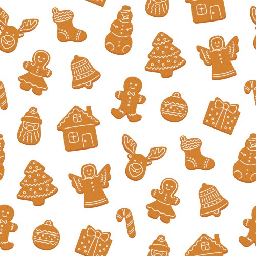 Cartoon christmas cookies seamless pattern Vector Image
