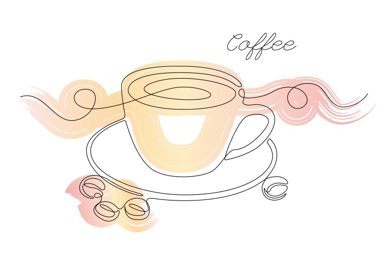 Single Line Coffee Cup Vector Image