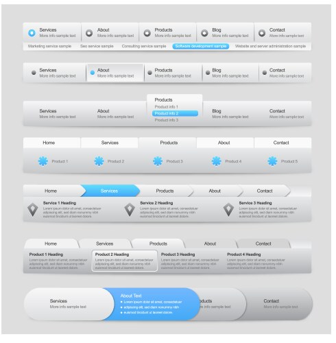 Website Menu and Navigation UI vector image