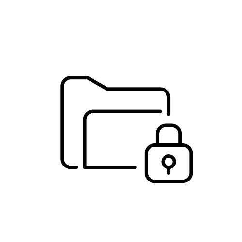 File folder and lock protected documents data vector image