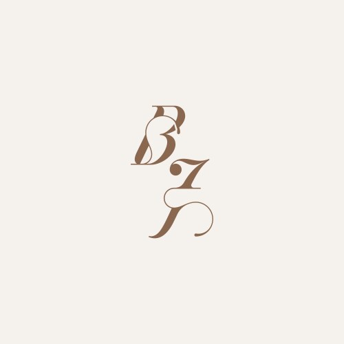 Initial monogram logo wedding concept design Vector Image