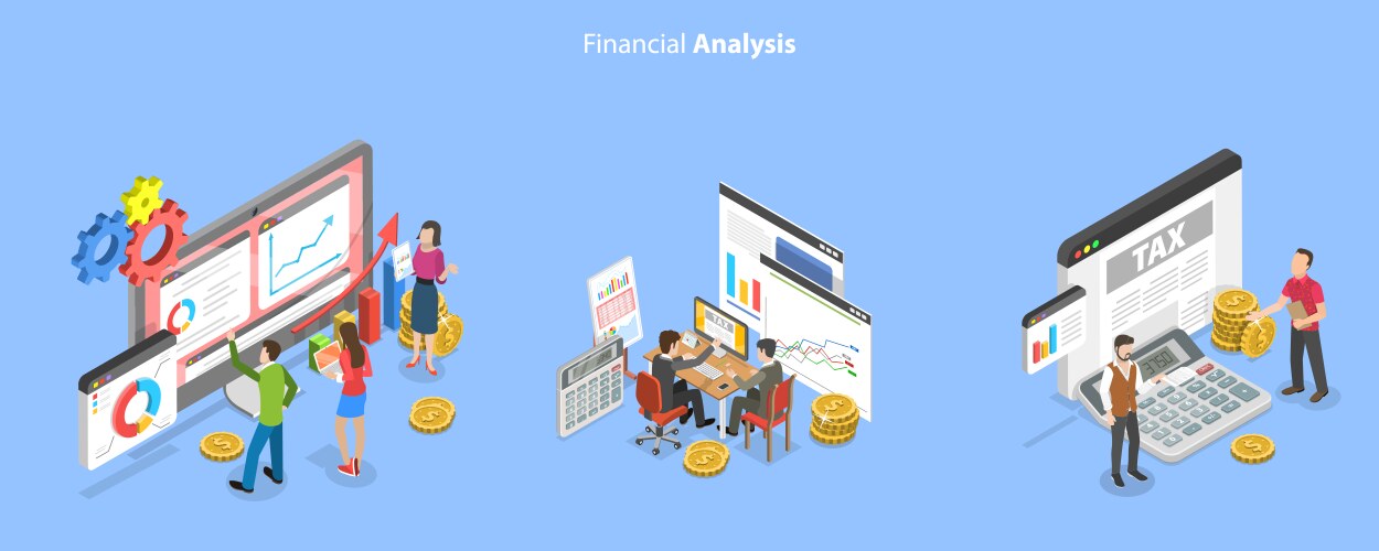 3d isometric flat conceptual Royalty Free Vector Image