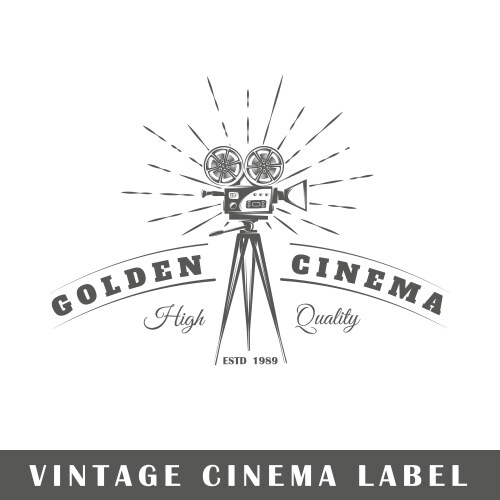 Retro cinema icon with text Royalty Free Vector Image
