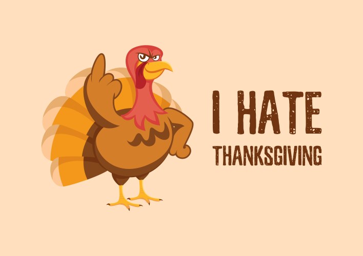 I hate thanksgiving turkey bird icon Vector Image