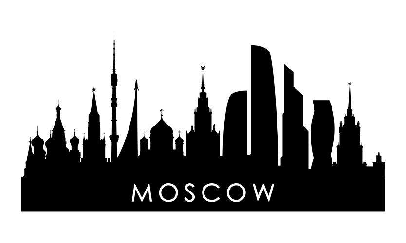 Moscow skyline silhouette black city Vector Image