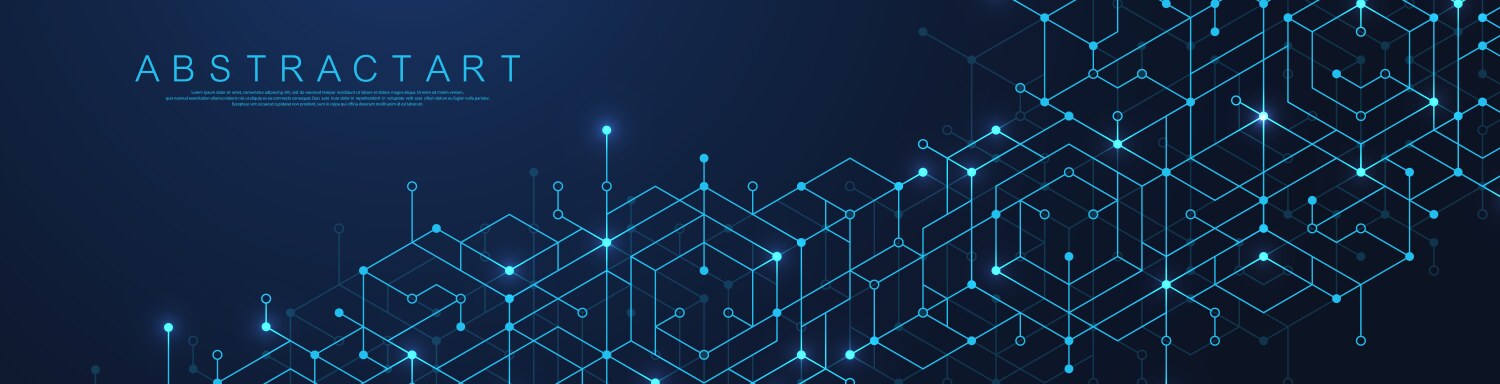 Abstract digital blockchain cube blocks concept vector image
