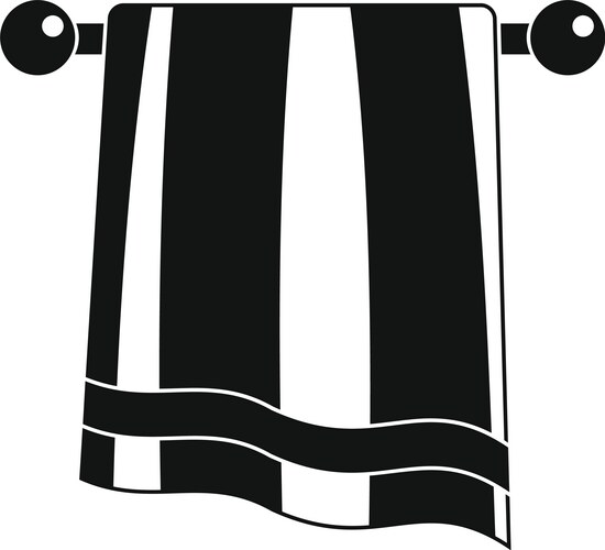 Bathroom towel icon flat style Royalty Free Vector Image