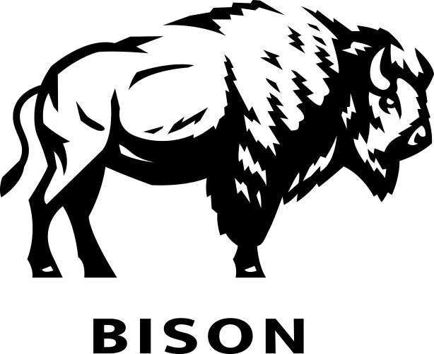 Bison logo black and white style Vector Image