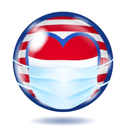 round glass button in usa flag colors vector image