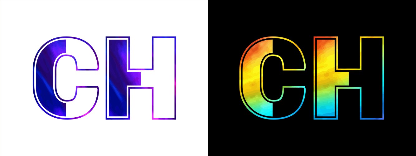Letter ch logo design template creative modern Vector Image