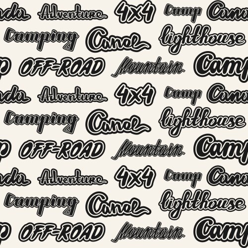Camping seamless pattern Royalty Free Vector Image