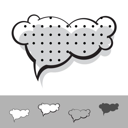 Empty comic speech cloud thought bubble template Vector Image