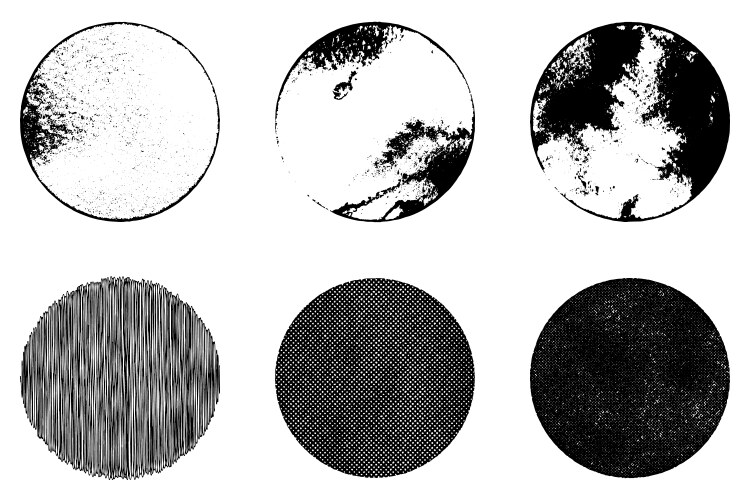 Grunge Circle Texture Stamp Set Vector Image