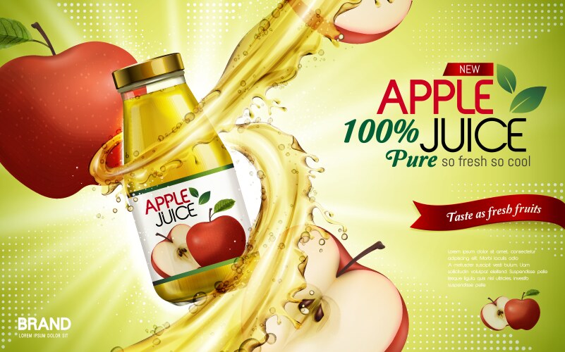 Apple juice ad Vector Image