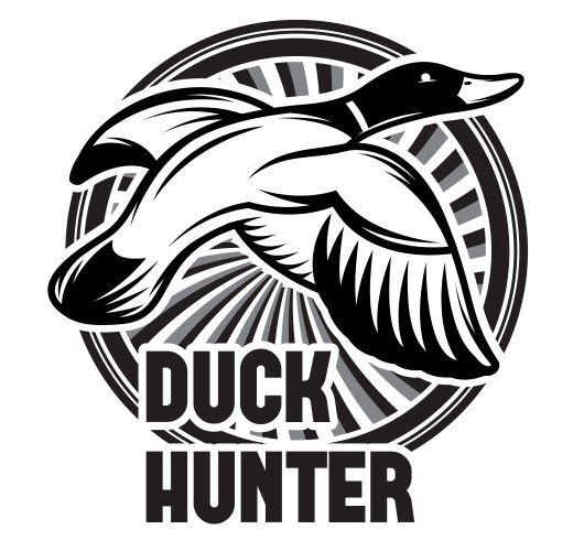 Duck Hunting Emblem Vector Image