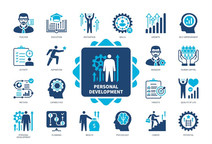 Recruitment solid icon set Royalty Free Vector Image