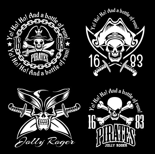 Pirate Emblem Set - Nautical Style Vector Image