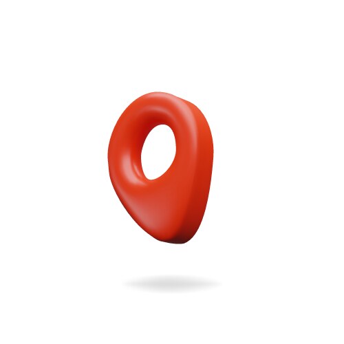 3d render red pin position on the map 3 vector image