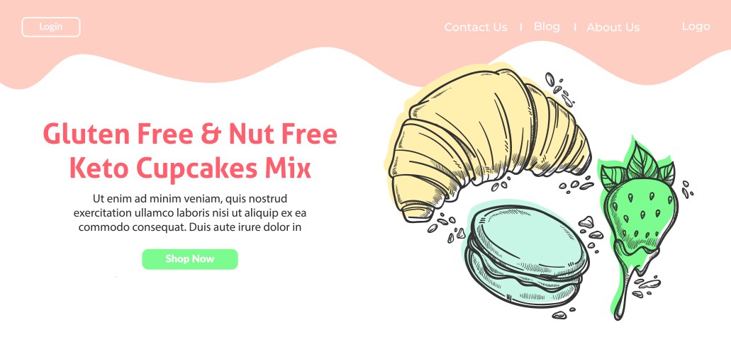 gluten and nut free keto cupcakes mix for baking vector image