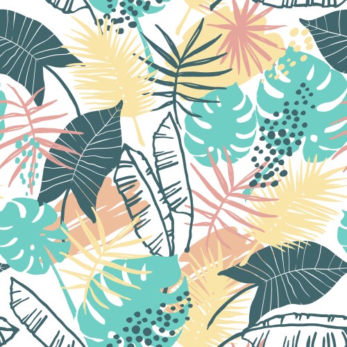Tropical Plant Seamless Pattern Vector Image
