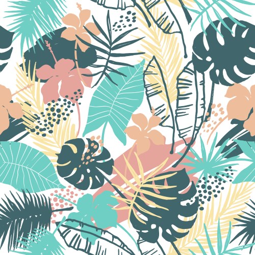 Tropical Floral Seamless Pattern Vector Image