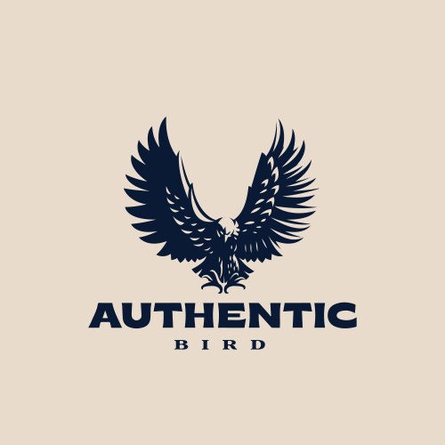 Mascot eagle grip blank ribbon Royalty Free Vector Image