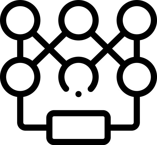 Deep learning icon thin linear style design vector image