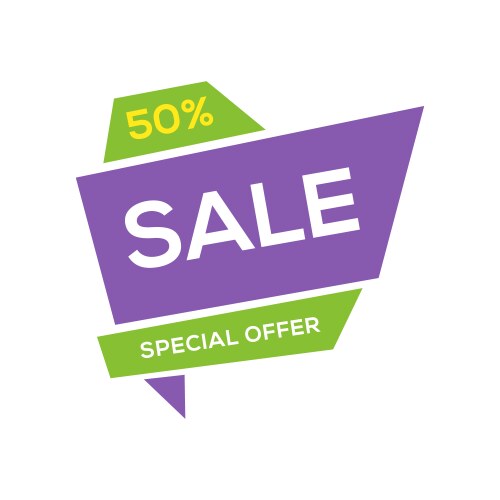 Sale banner design template flat origami speech vector image