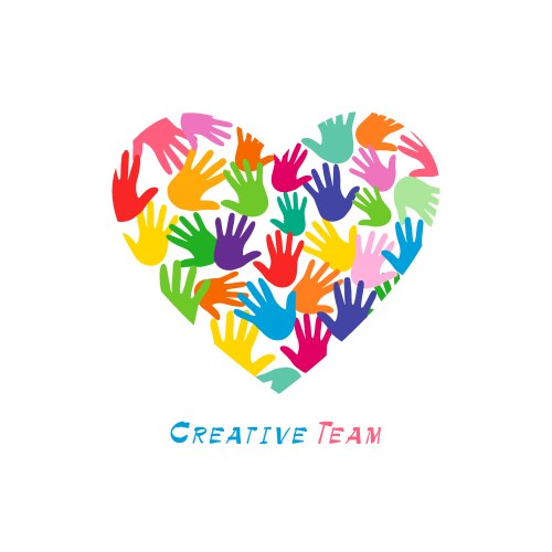 Heart & Hands Logo Concept Vector Image