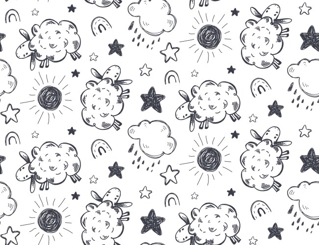 Sheep pattern Royalty Free Vector Image - VectorStock