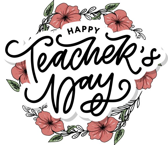 handlettering happy teachers day great holiday vector