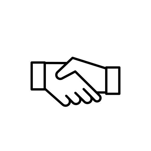 Handshaking icon set partnership shake hand Vector Image