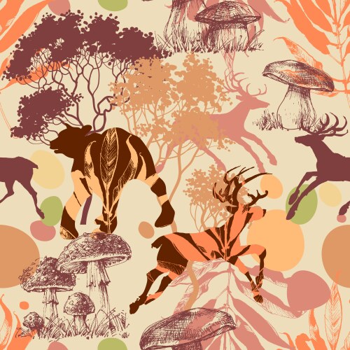 Animals in the forest Royalty Free Vector Image
