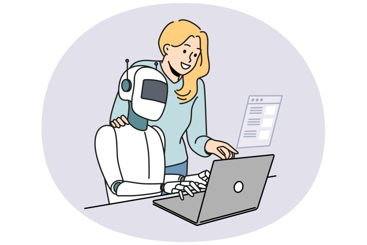 Robotic assistant test and search program bugs vector image