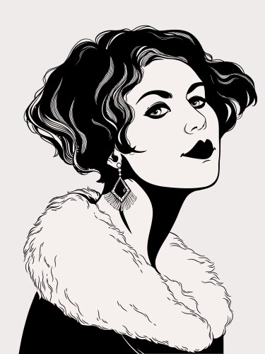 1920s Women's Bob Hairstyle Vector Image