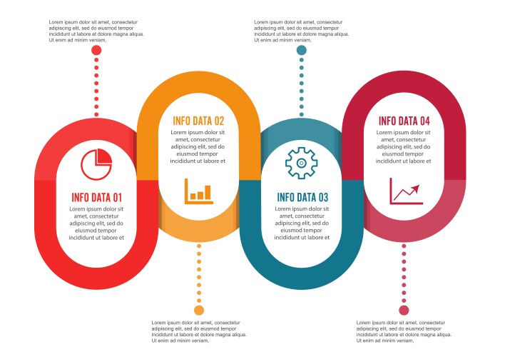 Template timeline infographic colored horizontal Vector Image