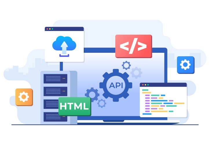 Application programming interface concept api vektorbild