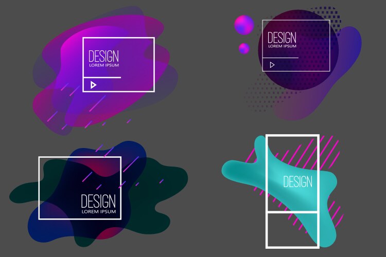 set modern abstract liquid banners design vector image