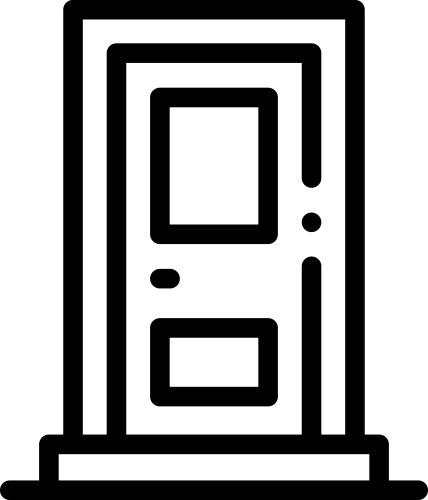 Door icon thin linear style design isolated vector image